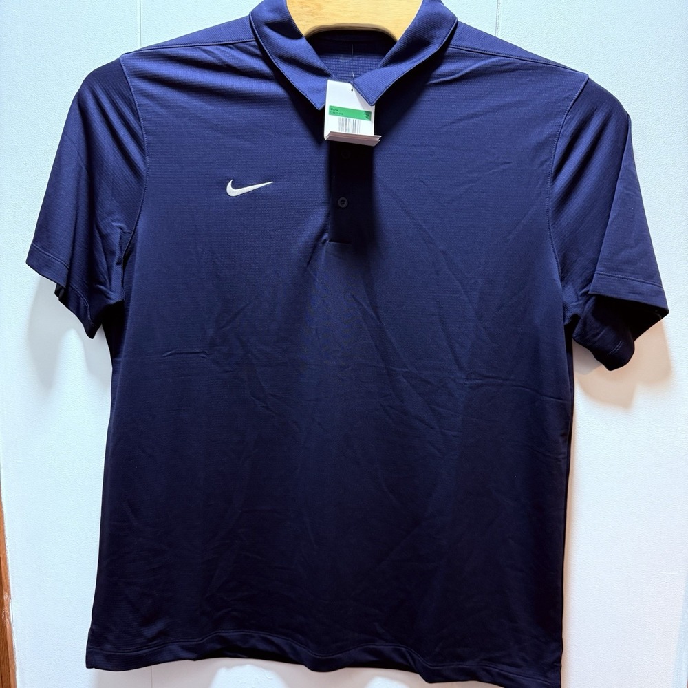 Nike Polo Shirt Men's Size XL Dark Blue Short Sleeve Solid Logo NEW WITH TAGS